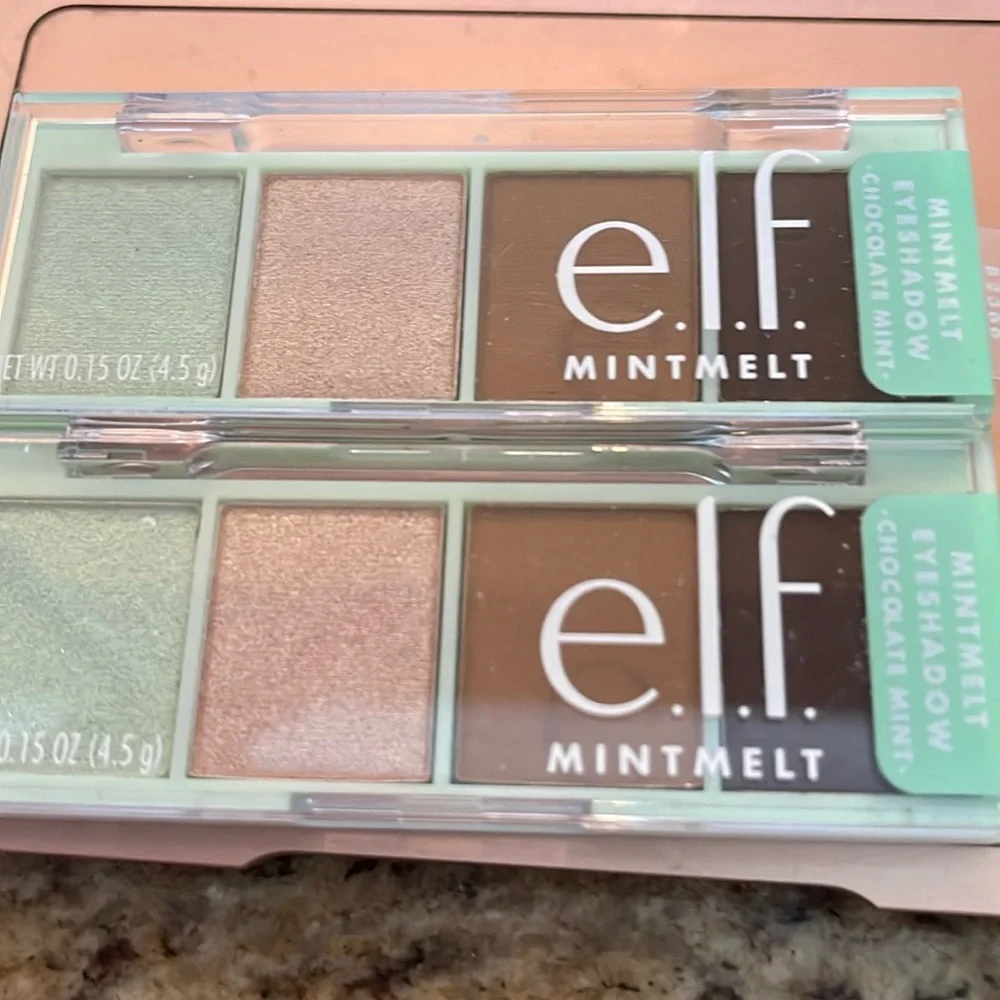 2 New Elf Mint Mate Eyeshadow Quads Mint Green, Champagne, Browns - Picture 1 of 1